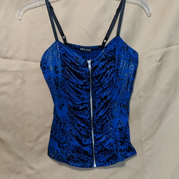 Wet Seal Tops - Zipper front spaghetti strap tank top